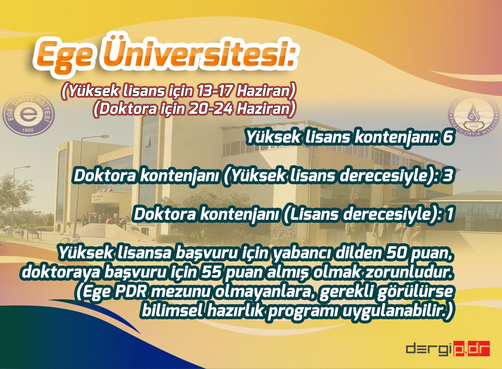 PDR YÜKSEK LİSANS BAŞVURULARI BAŞLADI 1