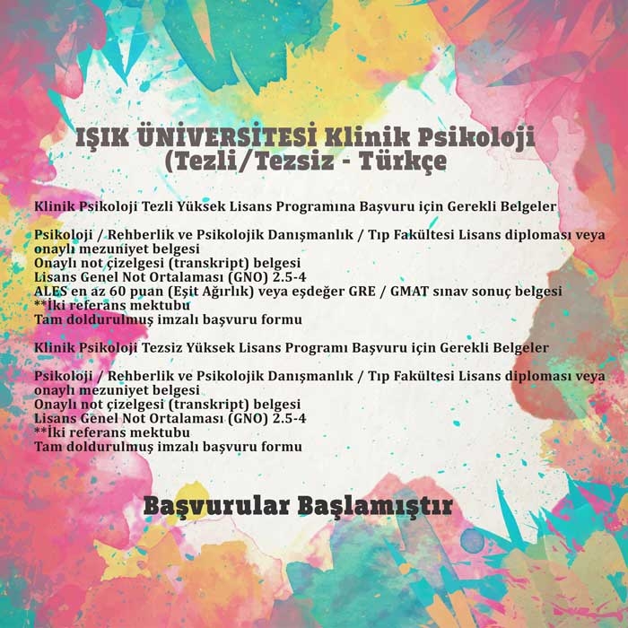 Klinik Psikoloji Yüksek Lisans Başvurusu Başlayan Üniversiteler 3