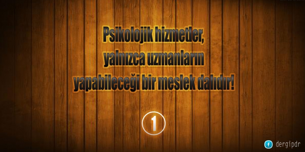 PDR'NİN UZMANLIK İŞİ OLDUĞUNU VURGULAYAN 7 GERÇEK 6