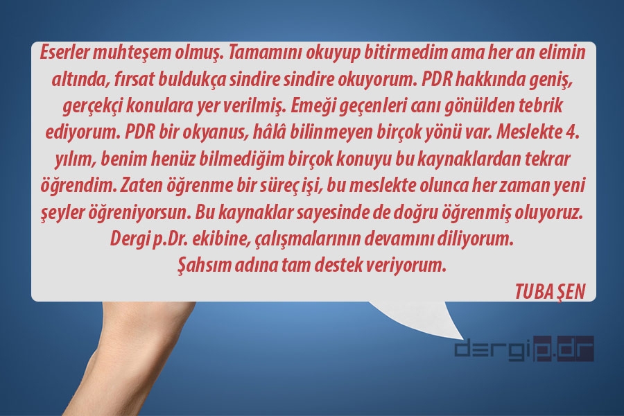 p.Dr. OKURLARININ YORUM VE DEĞERLENDİRMELERİ 23