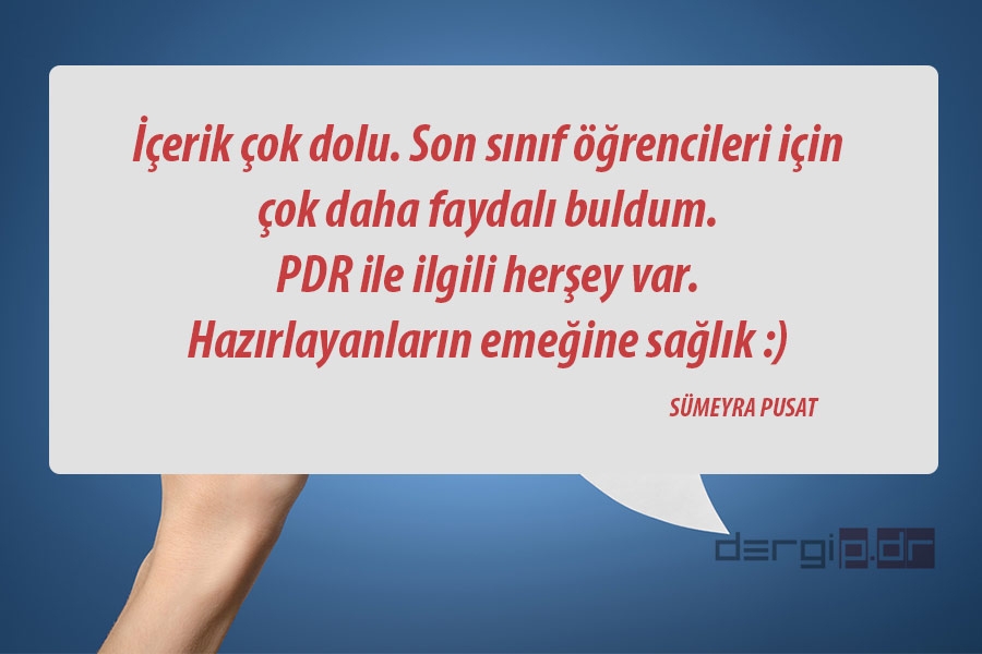 p.Dr. OKURLARININ YORUM VE DEĞERLENDİRMELERİ 29