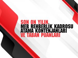 SON ON YILIN MEB REHBERLİK KADROSU ATAMA KONTENJANLARI VE TABAN PUANLARI